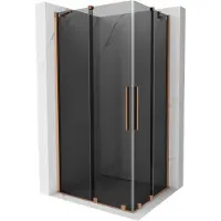 Mexen Velar Duo schuifdouchecabine 100 x 90 , grafiet, geborsteld koper - 871-100-090-42-65