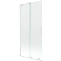Mexen Velar L badwand tweedelig schuifbaar 90 x 150 , transparant, wit - 896-090-003-01-20