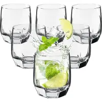 Kadax Drinkglazen, 215 ml waterglazen van hoogwaardig glas, doorzichtige universele glazen, drankglazen voor water, sap, dranken, koffie of whisky (Antje, 6 x 215 ml)