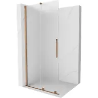 Mexen Velar verschuifbare douchewand Walk-in 80 x 200 , matglas 8 mm, roze goud - 871-080-000-33-60