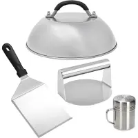 Jojomino BBQ-gereedschapsset, burgercrusherset, potdeksel, spatel, smaakfles