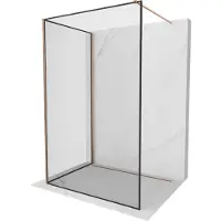 Mexen Kioto douchewand Walk-in 90 x 90 , zwart frame, geborsteld koper - 800-090-212-65-70-090