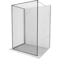 Mexen Kioto douchewand Walk-in 140 x 90 , zwart frame, geborsteld nikkel - 800-140-212-97-70-090