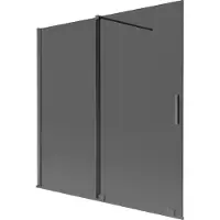 Mexen Velar badwand 2-delig schuifbaar 160 x 150 , grafiet, geborsteld gun gray - 896-160-000-41-66