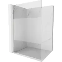 Mexen Kioto L douchewand Walk-in 100 x 200 , transparant/mat, geborsteld nikkel - 800-100-103-97-35