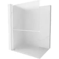 Mexen Kioto+ L douchewand met plank Walk-in 90 x 200 , ijs, wit - 800-090-123-20-30