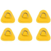Jojomino Kajakaccessoires 6 stuks D-ringpatch voor opblaasbare boot, kajak, dinghy, SUP, D-ring PVC-patch, stand-up paddleboard, kano, rafting, geel
