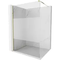 Mexen Kioto Douchewand Walk-in 70 x 200 , transparant/mat 8 mm, goud - 800-070-101-50-35