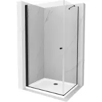 Mexen Pretoria draaideur douchecabine 90 x 70 , transparant, zwart + Flat douchebak - 852-090-070-70-00-4010B
