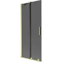 Mexen Velar badwand 2-delig schuifbaar 85 x 150 , grafiet, goud - 896-085-000-41-50