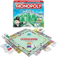 Hasbro Monopoly The Mega Edition by Winning Moves Games USA a Bigger and Faster Version of Monopoly with The Speed Die for 2 to 8 Players Ages 8 and up (11