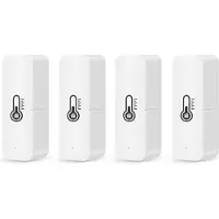 Zandona 4 Stuks Tuya WiFi Slimme Temperatuur-Vochtigheidssensor voor Binnen, App-Bewaking voor Alexa en Home Assistant