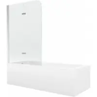 Mexen Vega rechthoekig bad 170 x 70 met ombouw en 2-delige scherm 100 , transparant, chroom - 550117070X9010020100