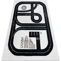 Rugsx Tapijt FUN Track voor kinderen, straat, stad van crème 80x150 cm