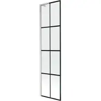 Mexen Next L badwand 1-delig 50 x 150 , zwart rooster, geborsteld nikkel - 895-050-000-03-77-97