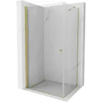 Mexen Pretoria douchecabine draaideur 90 x 80 , transparant, goud - 852-090-080-50-00