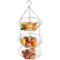 Semoic Hangende fruitmand van ijzer met 3 lagen kunst