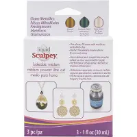 Polyform Set 3 flessen vloeibare klei glam metallics - 30 ml -