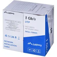 Lanberg Lan Cable Utp 1Gb/S 305M Solid Cca Black