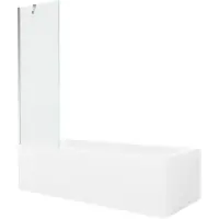 Mexen Vega rechthoekig bad 160 x 70 met ombouw en 1-delige scherm 60 , transparant, chroom - 550116070X9506000001