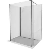 Mexen Kioto douchewand Walk-in 140 x 110 x 30 , transparant, geborsteld geweergrijs - 800-140-110-221-66-00-030