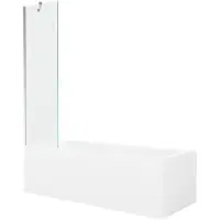 Mexen Cubik rechthoekig bad 170 x 70 met omkasting en 1-vleugelig scherm 50 , transparant, chroom - 550317070X9505000001