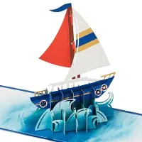 Hallmark Signature Paper Wonder Pop-up verjaardagskaart (zeilboot)