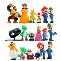 MaxPower 18 stks Super Mario Princess Goomba Bowser Figuur Pop Decoratie