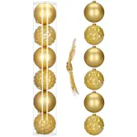 Springos Kerstballen | 6 Stuks | 15 cm | Goud