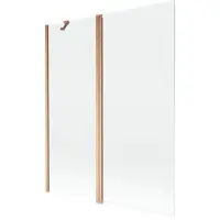Mexen Mist badwand 2-delig 140 x 150 , transparant, geborsteld koper - 8A9-140-011-65-00
