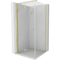 Mexen Mist-F opvouwbare douchecabine links 100 x 100 , transparant, goud geborsteld - 8A6T-100-100-55-00-L