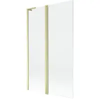 Mexen Mist L badkuipscherm 2-delig 110 x 150 , transparant, goud geborsteld - 8A9L-110-011-55-00