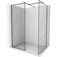 Mexen Kioto douchewand Walk-in 110 x 80 , zwart frame, zwart - 800-110-202-70-70-080