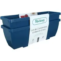 Riss EVA bloembak - Set van 2 plantenbakken - Kunststof - 57 cm - Blauw