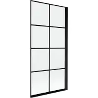 Mexen Mist badwand 1-delige rechter 90 x 150 , zwart raster, zwart - 8A9-090-001-70-77-P