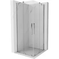 Mexen Velar Duo schuifdouchecabine 80 x 80 , transparant, chroom - 871-080-080-02-01