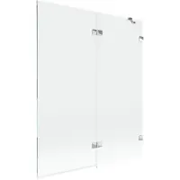 Mexen Lunar badscherm 2-delig rechts 140 x 150 , transparant, chroom - 897-140-100-01-00-P