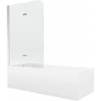 Mexen Vega rechthoekig bad 170 x 70 met ombouw en 2-delige scherm 80 , transparant, chroom - 550117070X9008020100