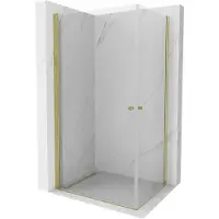 Mexen Pretoria Duo douchecabine scharnierend 100 x 90 , transparant, goud - 852-100-090-50-00-02