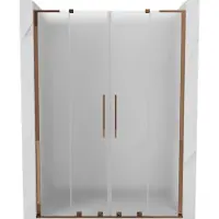 Mexen Velar L Duo schuifbare douchedeur 140 , matglas, roze goud - 871-140-003-32-60