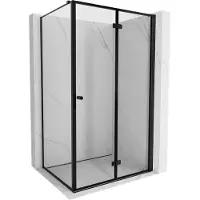 Mexen Mist-F vouwbare douchecabine rechts 90 x 85 , zwart frame, zwart - 8A6T-090-085-70-70-P