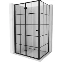 Mexen Mist-F opvouwbare douchecabine links 90 x 110 , zwart raster, zwart - 8A6T-090-110-70-77-L