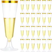 Exogio 25 Stuks 150 Ml Wegwerp Champagneglazen, Heldere Toastglazen voor Bruiloften en Feesten