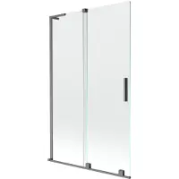 Mexen Velar L 2-delige verschuifbare douchewand 110 x 150 , transparant, geborsteld kanongrijs - 896-110-003-01-66