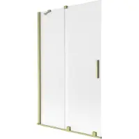 Mexen Velar douchescherm 2-delige schuif 110 x 150 cm, mat, goud geborsteld - 896-110-000-31-55
