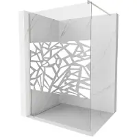 Mexen Kioto douchewand Walk-in 110 x 200 , wit patroon 8 mm, geborsteld nikkel - 800-110-101-97-85