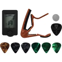 Jojomino Capo Gitaar Capo Tuner Geschikt voor Ukelele Viool Elektrische Bas Akoestische Gitaar met Plectrums en Plectrumhouder Gitaaraccessoires