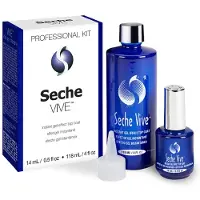 Seche Vive Professionele Kit, Instant Gel Effect Top Coat voor Nagellak, 4 oz & 0.5 oz Navulling