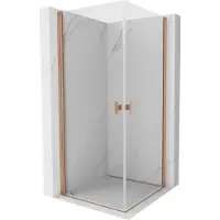 Mexen Mist-B Duo scharnier douchecabine 95 x 95 , transparant, geborsteld koper - 8A2-095-095-65-00