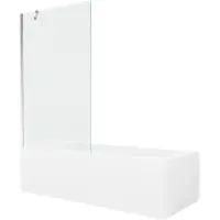 Mexen Vega rechthoekig bad 170 x 70 met ombouw en 1-delige scherm 100 , transparant, chroom - 550117070X9510000001